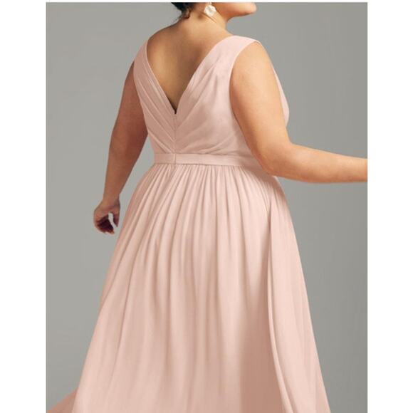 AW BRIDAL 12 L pink blush Gwyneth formal bridesmaid party maxi dress NEW B119 - Picture 1 of 11